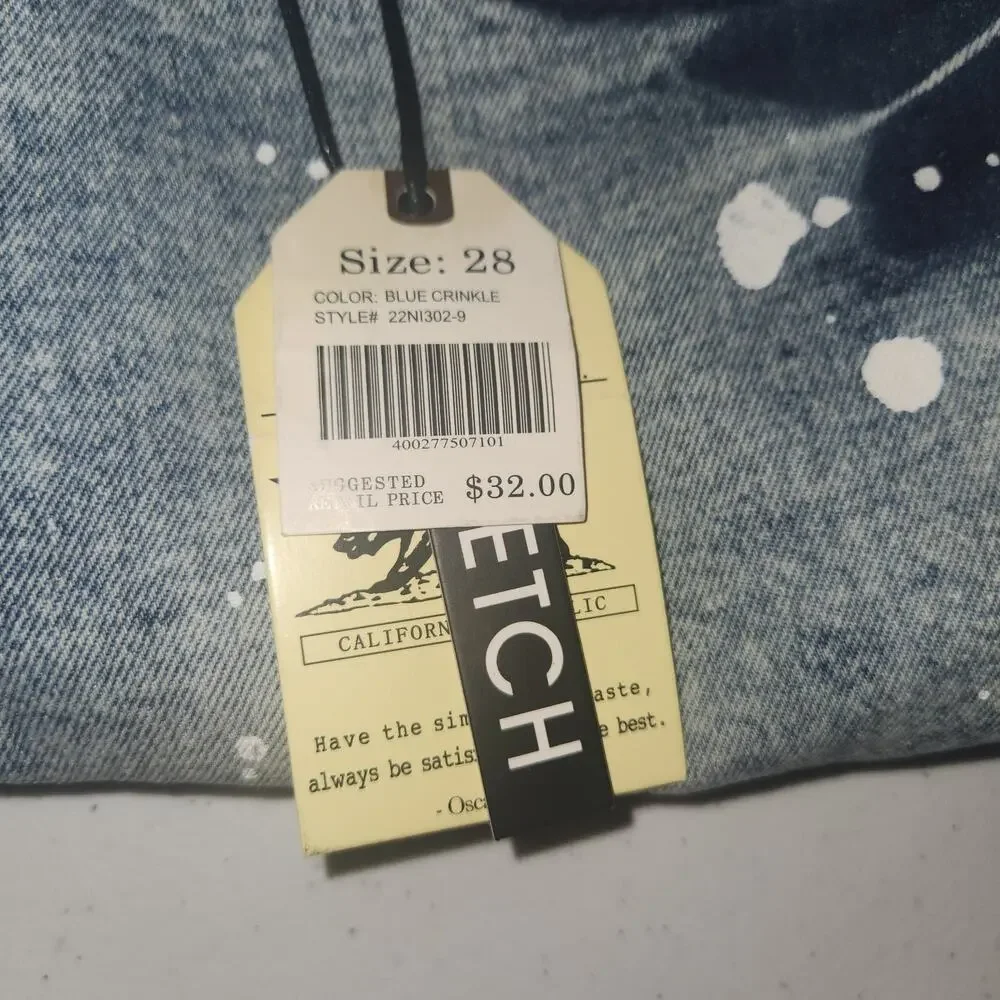 NWT Trestles Supply Men's 28 Blue Medium Wash White Paint Splatter Denim Shorts - Picture 4 of 16